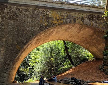 Picture of the existing Saratoga Creek Bridge on State Route 9 in Santa Clara County.