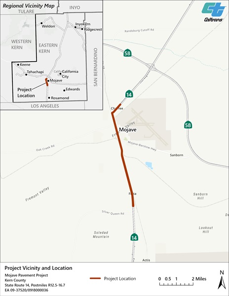 Mojave Pavement map